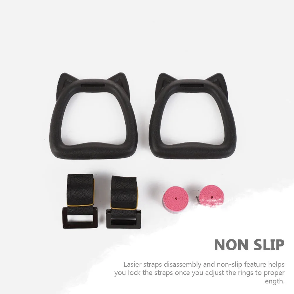 1 Set Adjustable Gymnastics Rings Smooth Grip Non-Slip Straps For Home Workout Bodybuilding Training Indoor Outdoor Fitness