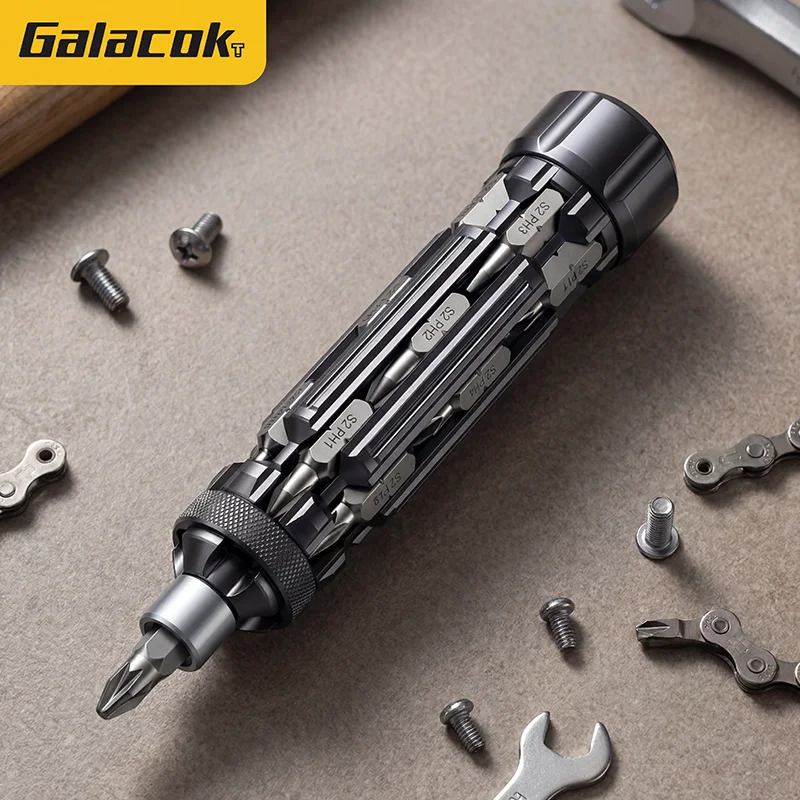

Galacok S1 EDC Multi-Function Screwdriver Set with Magnetic Torx Phillips Hex Drill Bit Portable Repair Tool for Outdoor Home