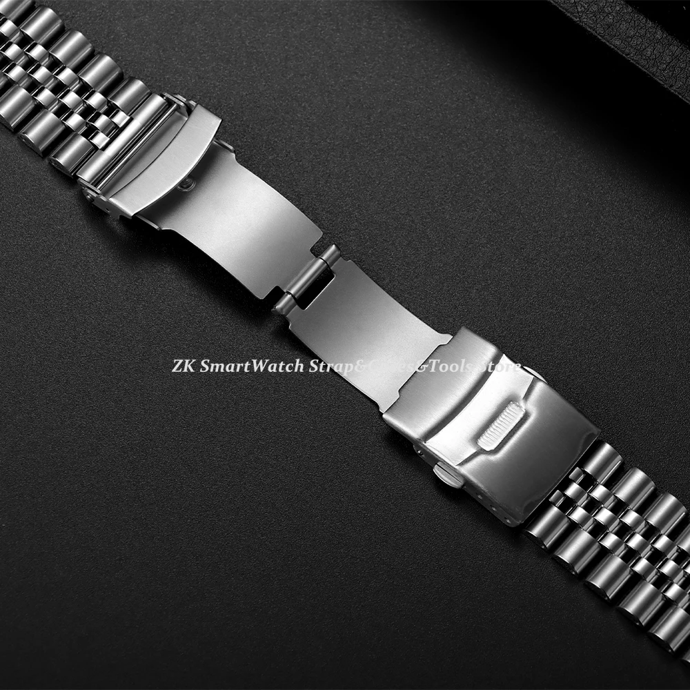Solid Stainless Steel Watch Bracelet for Jubilee for Seiko SKX007/009 Silver Metal Watch Band 18mm 20mm 22mm Folding Clasp Strap