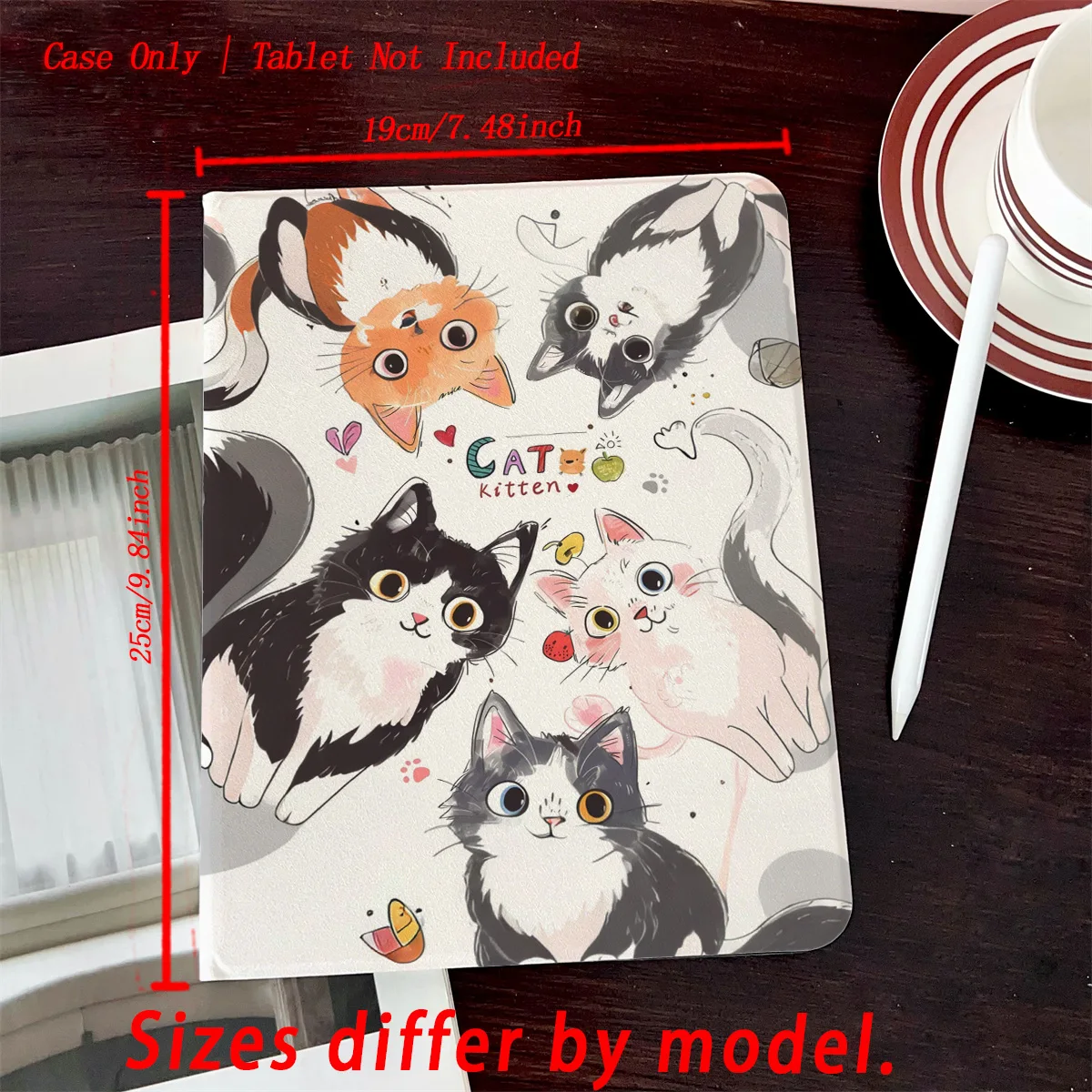 حافظة آيباد بتصميم قطط ملونة مختلفة لطيفة وحديثة لعام 2025 لجهاز ابل ايباد 10.2 بوصة اير 4 برو 11 ميني 5 غطاء مزخرف متين #6