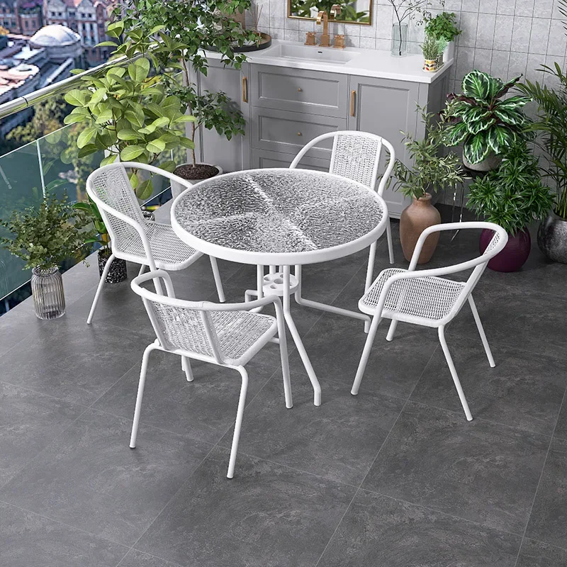 

Balcony small table and chairs three-piece casual tea table and chairs outdoor table and chairs outdoor courtyard outdoor foldin