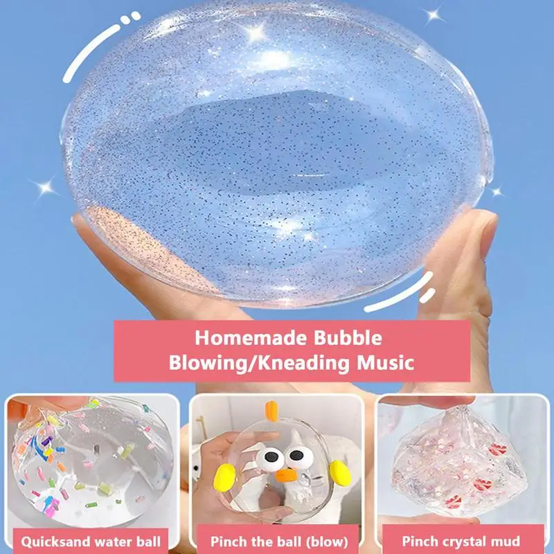 Bubble Blowing Double Sided Tape Blowable Bubble Tape Glitter Nano Tape Sticky Ball Tape DIY Crafts Kids Toy Decompression Toy