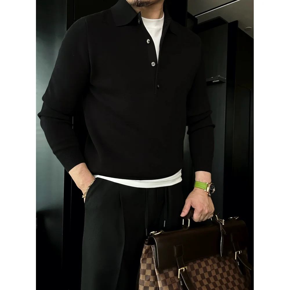 

Office Polo Shirt Long Sleeve Polo Shirt High Quality Men's Clothing Casual Fashion Polo Men's Long Sleeve Polo Shirt