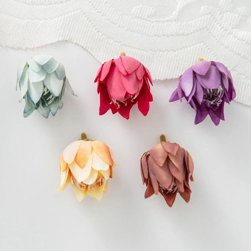 

50/100PCS Pineapple Blossom Artificial Flowers Silk Home Room Table Decor Wreath Wedding Bride Multicolour Headwear Flower Heads