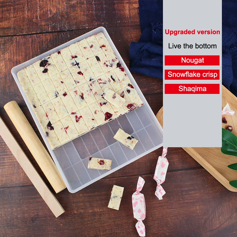 Juego de herramientas para turrón, moldes para hornear, pastelería, reutilizables, fáciles de bricolaje, moldes rectangulares para pasteles, plato para hornear turrón, vajilla para exteriores