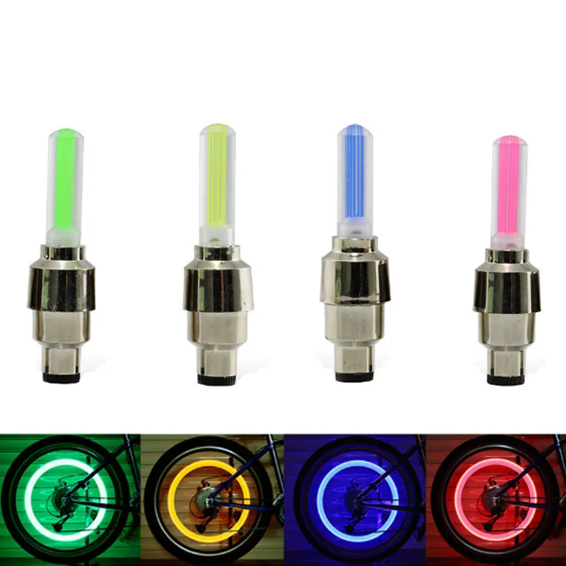 2PCS Car and motorcycle LED tire cap fluorescent stick type hot wheel valve core valve lamp bicycle universal tire lamp bicycle