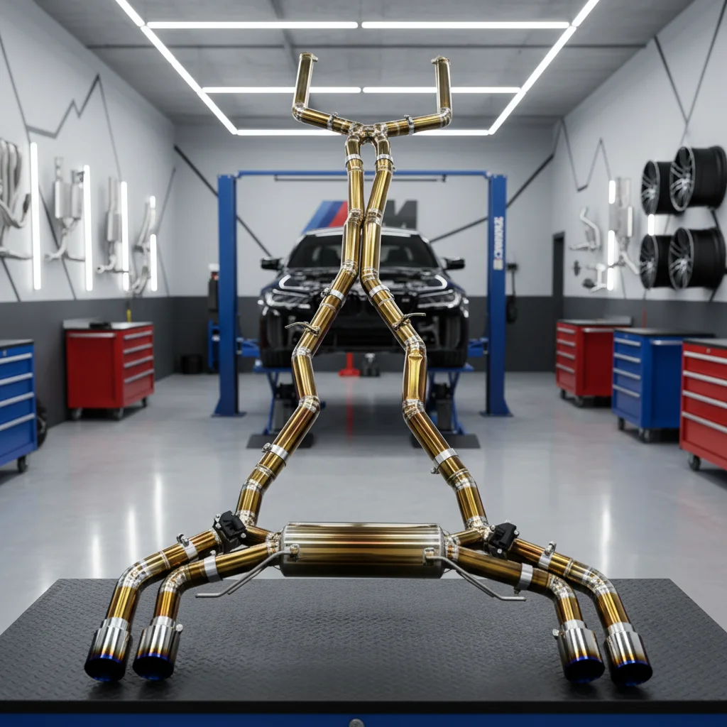 Custom Valvetronic Catback Exhaust For BMW M5 F90 4.4T 2018-2023 Gold Titanium X Pipe Muffler Exhaust System With Control