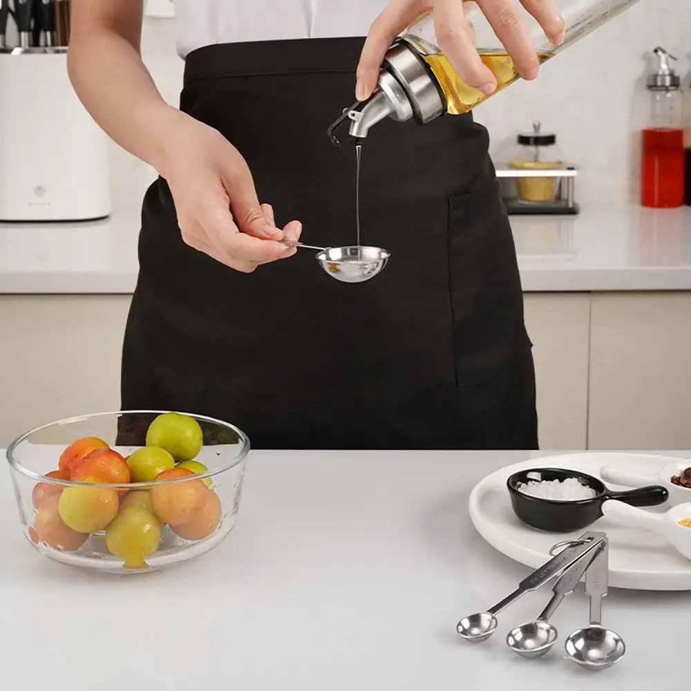 4pcs Stainless Steel Measuring Spoon Comfortable Grip Set Measuring Baking Tools Excellent Material Coffee Scoop Kitchen