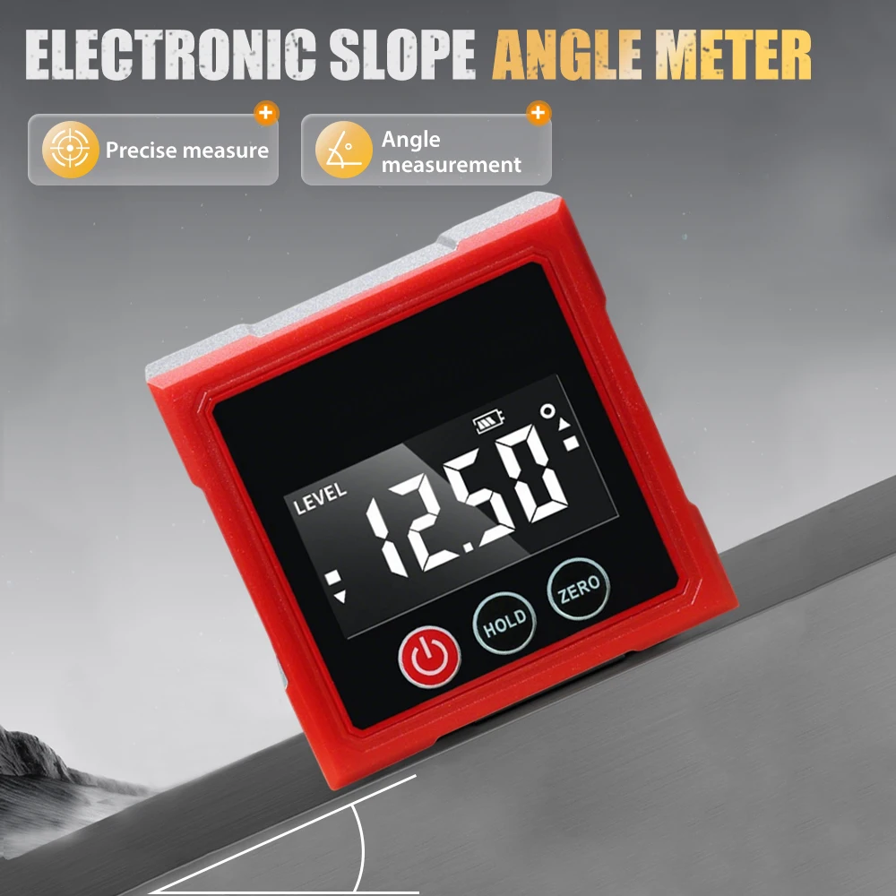 Mini Electronic Digital Protractor Magnetic Laser Inclinometer Professional Digital Display Angle Gauge Rechargable Level Box
