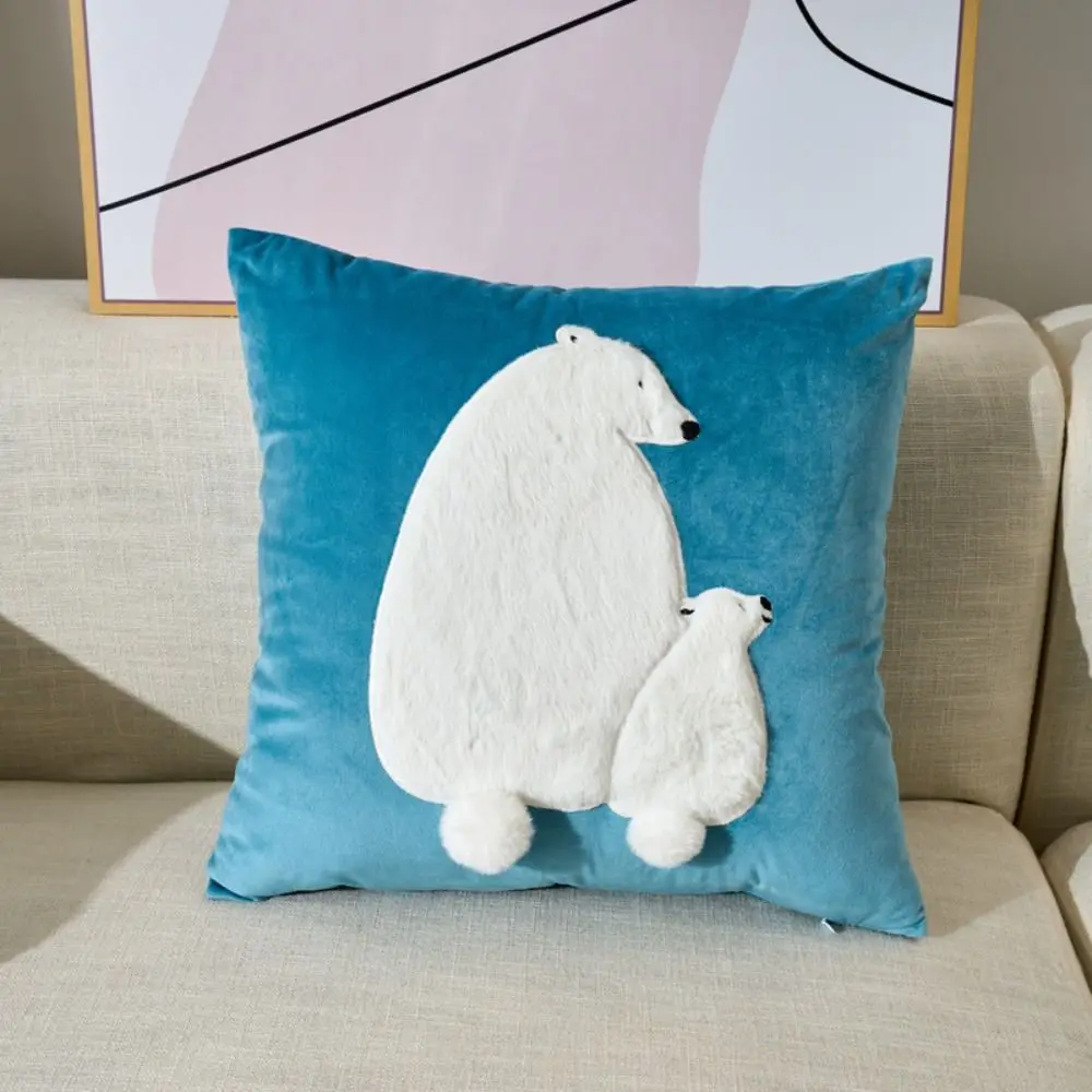 Cute Rabbit Pattern Rabbit Pillowcase Skin Friendly Fabric Cushion Cover Soft 45x45cm Throw Pillows Cover Home Decoration