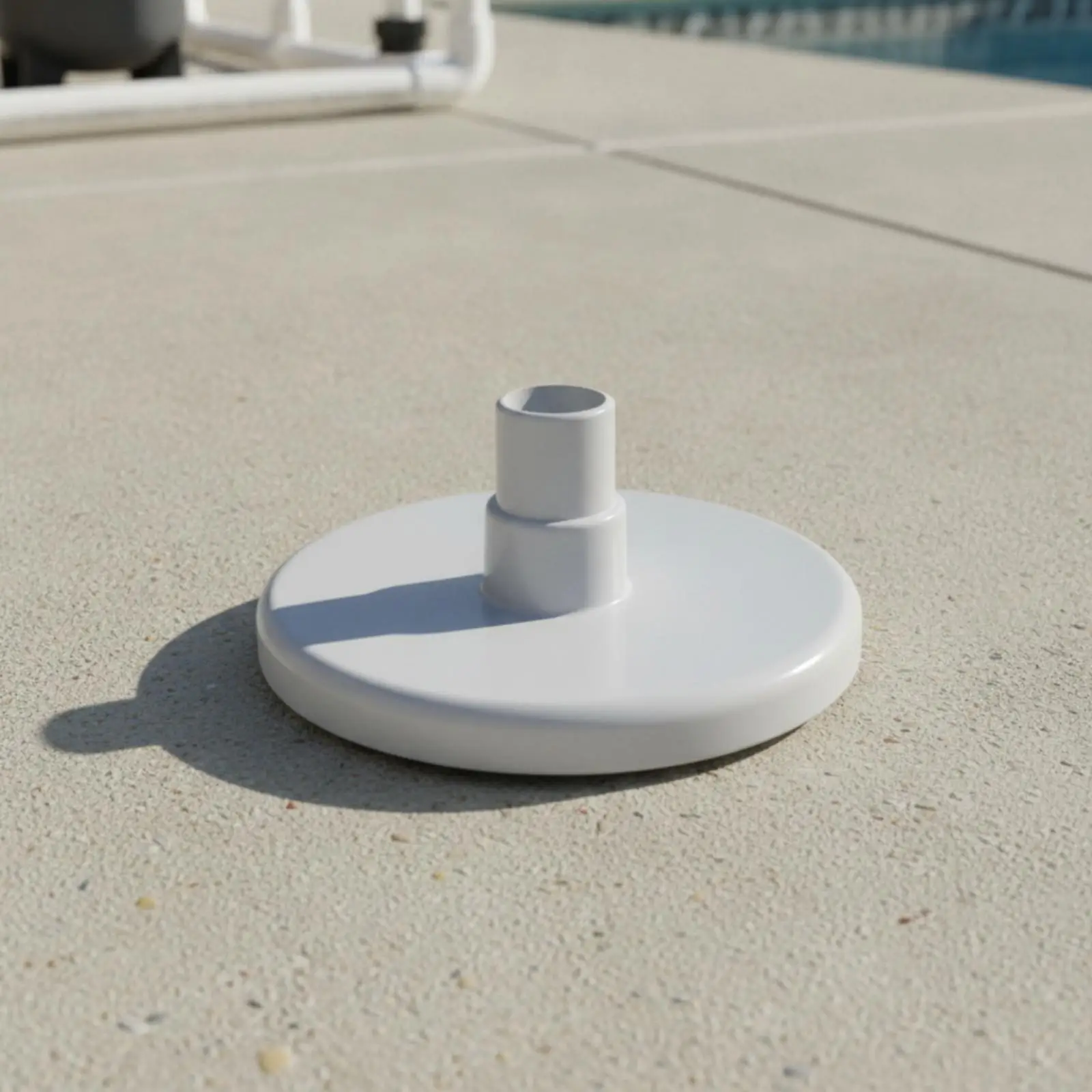 Pool Cleaner Base Plate Skimmer Connector Tube 1.25 Inch Height for Removable Pool Skimmer Systems