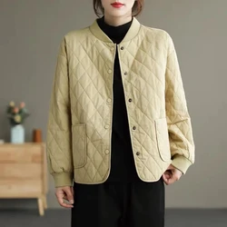 Women Jackets New Autumn Winter Parkas Female Long Sleeve Casual Down Cotton Padded Jacket Short Lightweight Warm Outwear Ladies