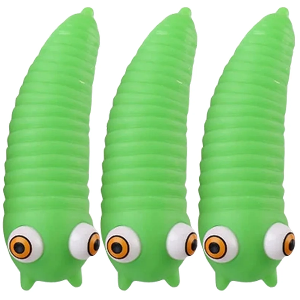 3 Pcs Reusable Squeeze Toys Sensory Caterpillar Pinch Music Stress Fashion Adults