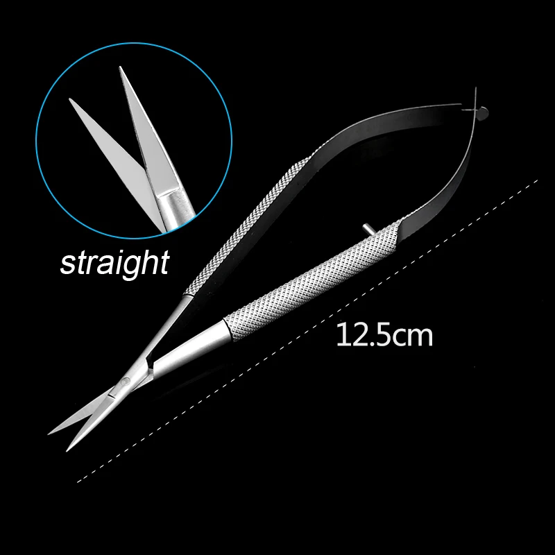 1pcs Curved/Straight Head Micro Castroviejo Cornea Scissors Hand Tool Stainless Steel Instrument Ophthalmic