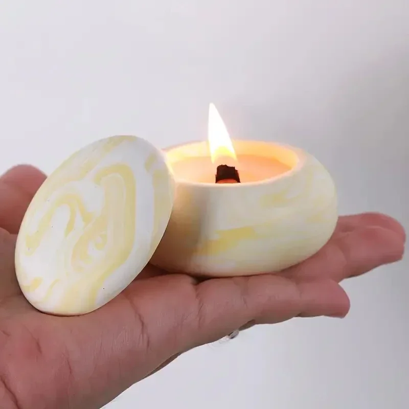 

Маленькая круглая банка с крышкой, силиконовая форма, милая чашка для свечи, бетонная форма, сделай сам, цементная коробка для хранения ювелирных изделий, форма для эпоксидной смолы, домашние поделки