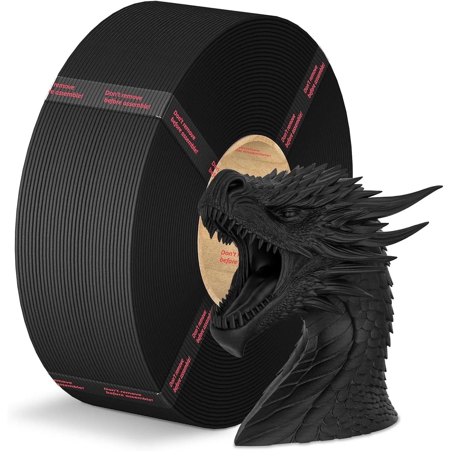 

PLA Plus Filament Refill 1KG Black, 3D Printer Filament for Reusable Spools, Dimensional Accuracy +/- 0.02mm, Smooth & Tough