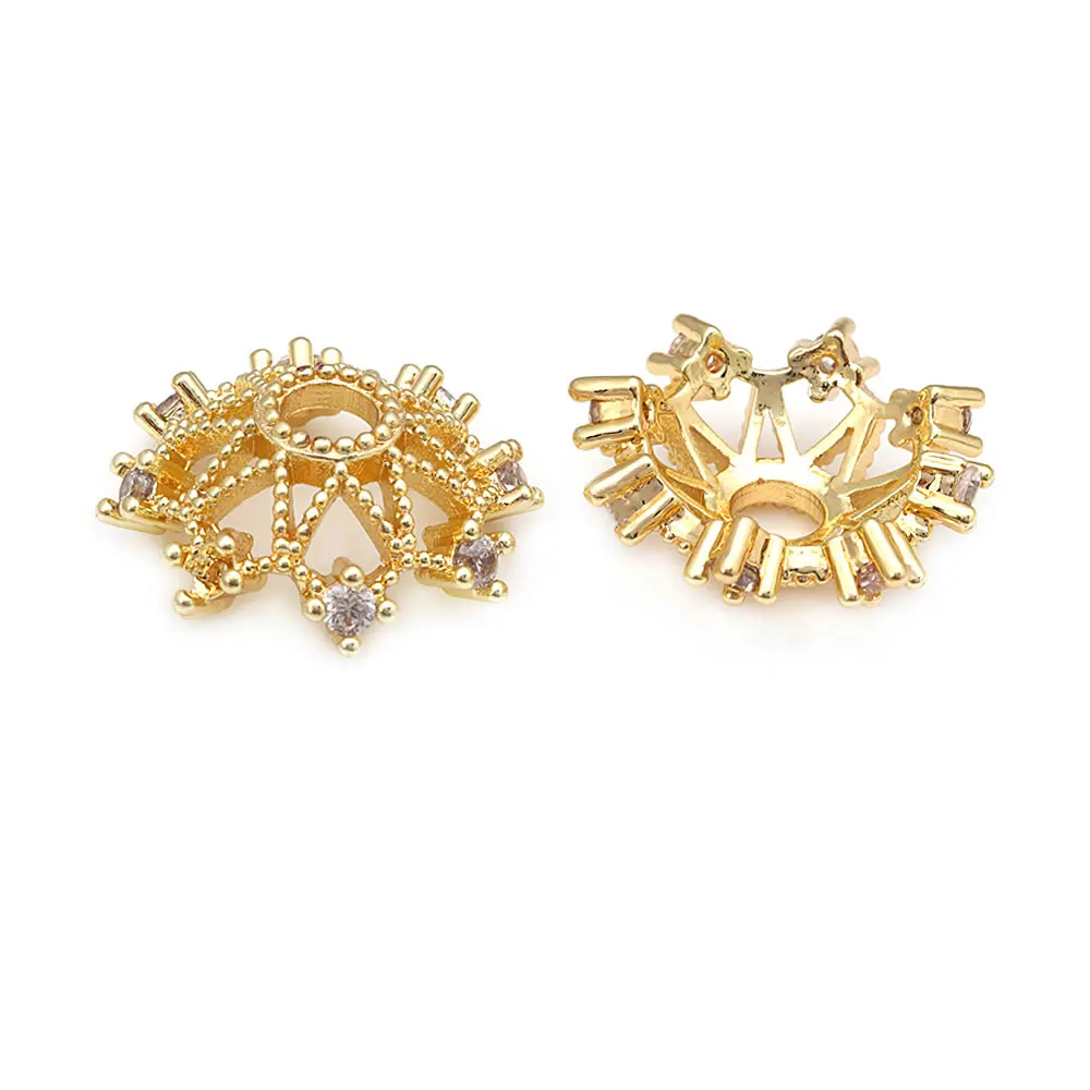 8MM 10MM 12MM 14MM 16MM 18K Gold Farbe Messing Blume Perlen Kappen Hohe Qualität Halskette Ohrringe Schmuck Zubehör – Detail 38