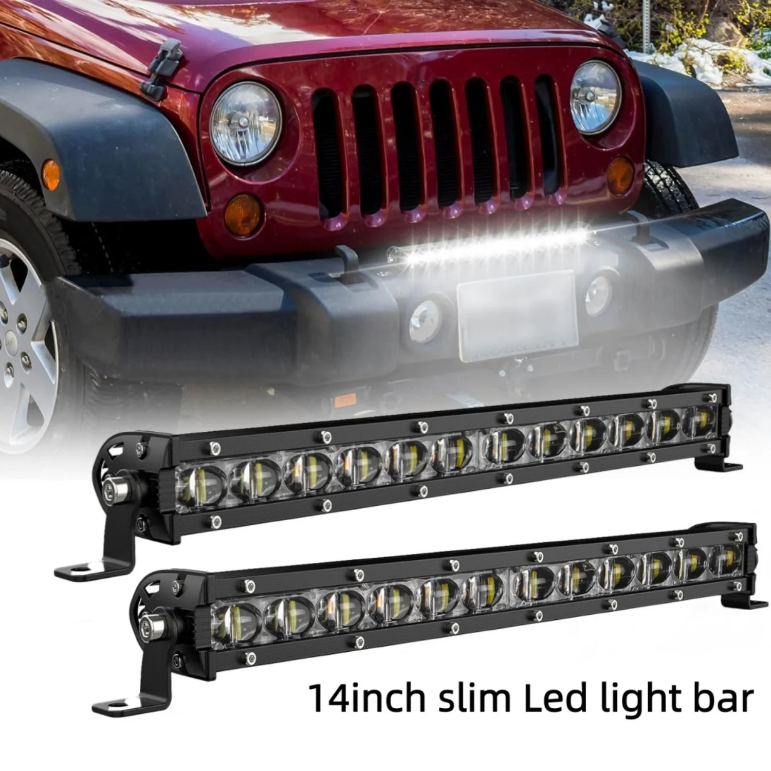 

14inch Led Light Bar, thin led Light Bar ,Signal Row 6D Reflectors Led Off Road Lights, LED Work Light for Truck, 4X4, Cabin, B