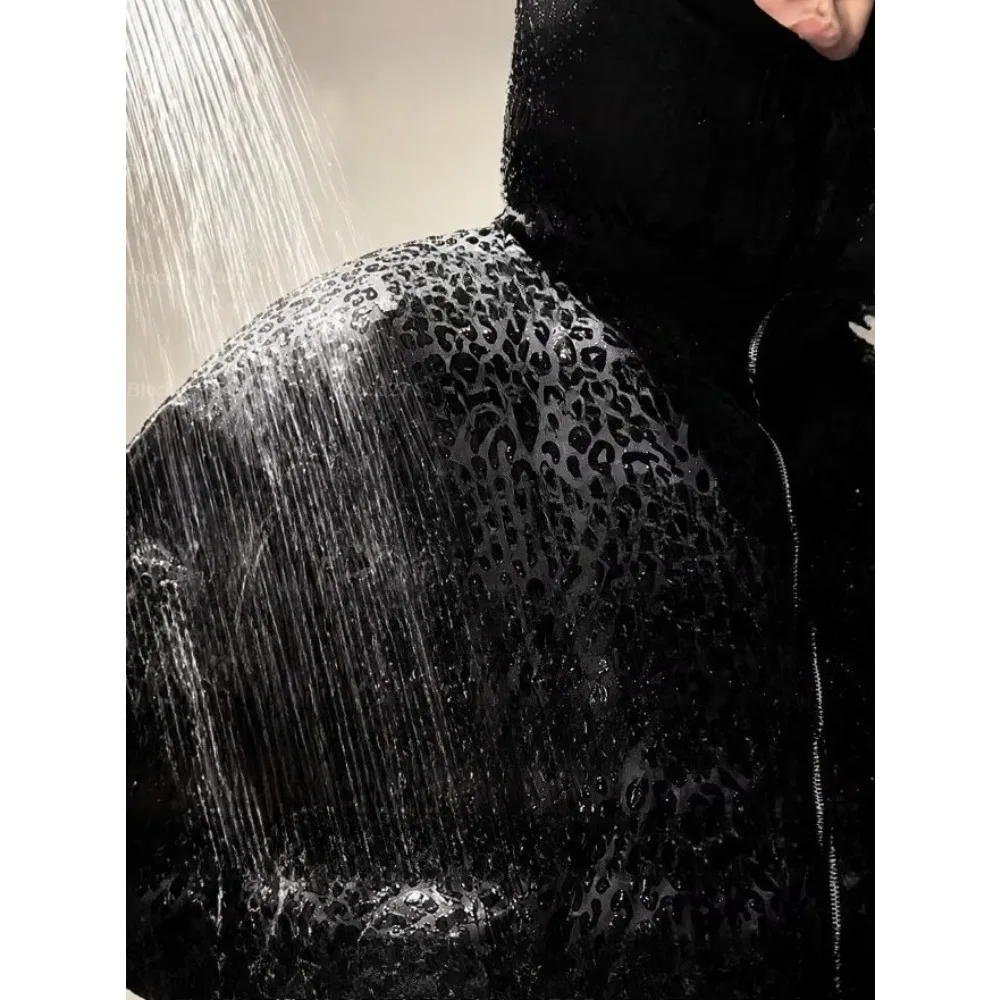 New Y2K Waterproof Fabric Cotton Thick Warm Jacket Unisex Couple Retro Zipper Jacket Street Fashion Coat Quilted Coat Bread