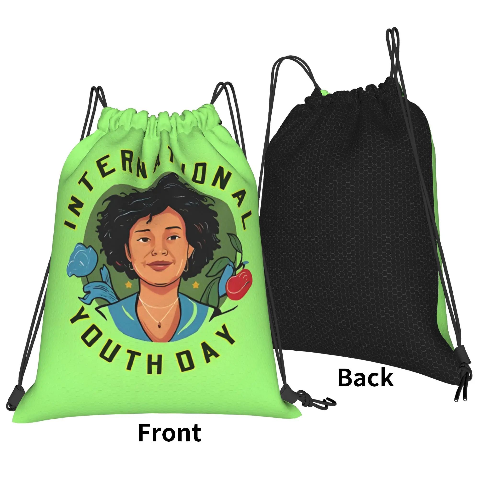Celebrating International Youth Day Youth Day Portable Sports Drawstring Bags Riding gym Backpack gift Storage Backpacks