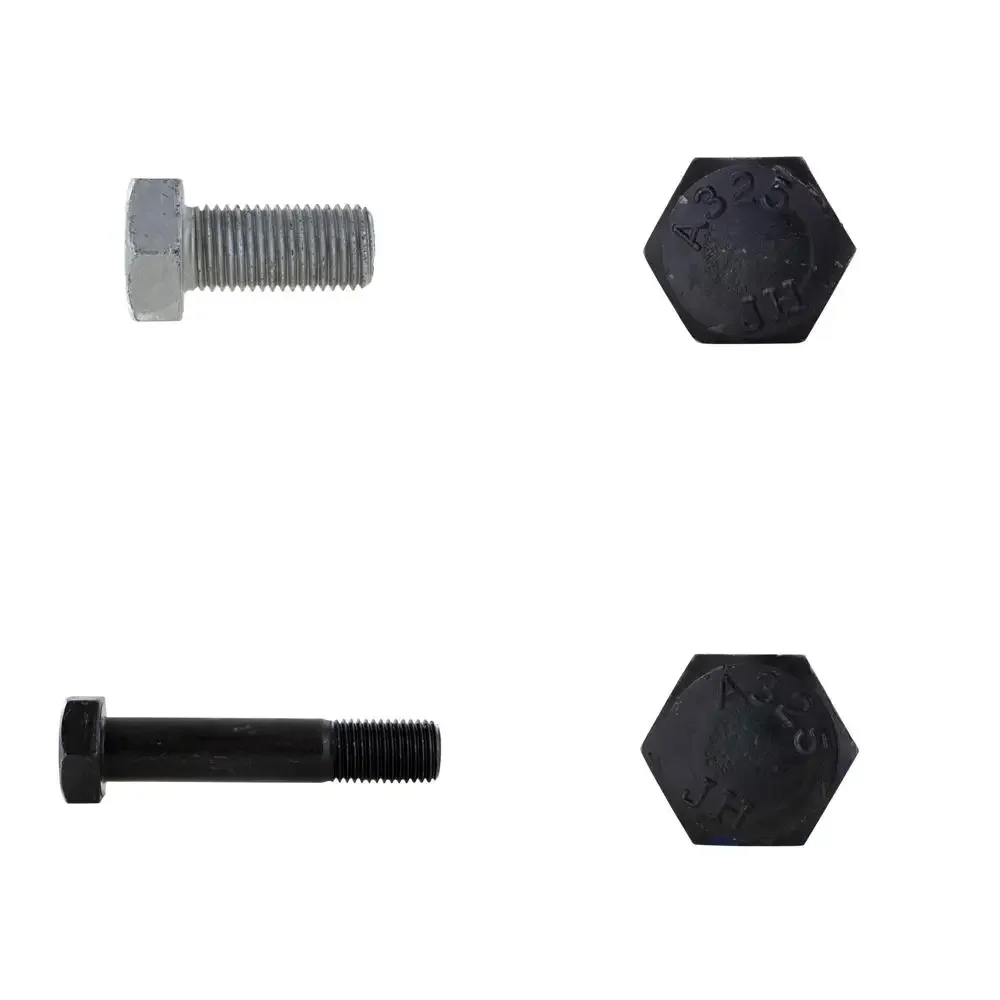 مسامير هيكلية سداسية ثقيلة 1-1/4 - 2-3/4 A325 نوع 1 ملولبة بالكامل 10 عبوات - لمسة نهائية سادة، مناسبة للبناء والثقيل-