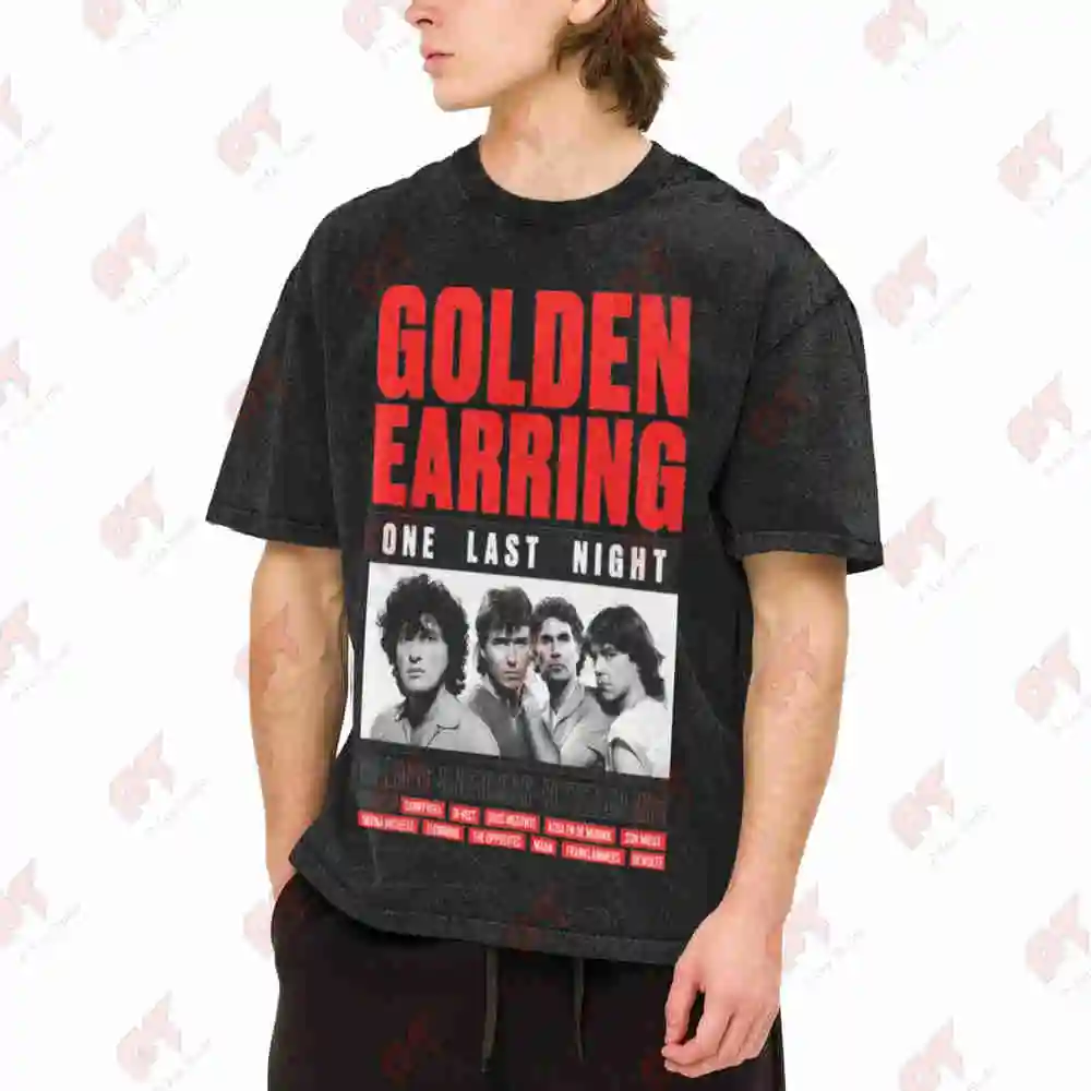 Golden Earring One Last Night 2025 Vintage Washed Tee Pure Cotton T-Shirt