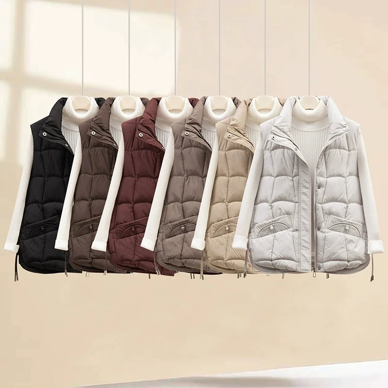 

Women Short Down Cotton Vest Jackets Autumn Winter Loose Sleeveless Coat Warm Tank Waistcoat 2025 New Female Outerwear Tops