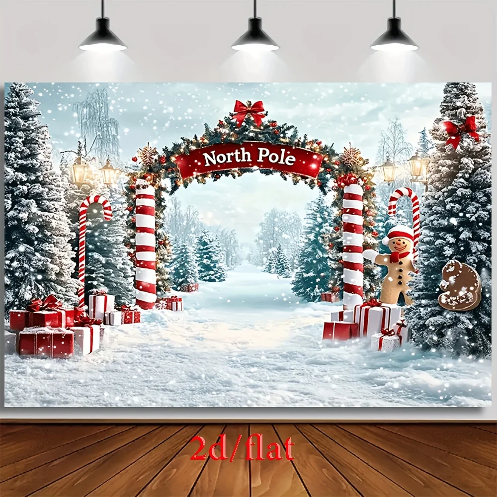 VIKAMA Weihnachtsbanner, Partydekoration, Winterszene, Feiertagshintergrund, geeignet für Geburtstage, Festivals und Feiern