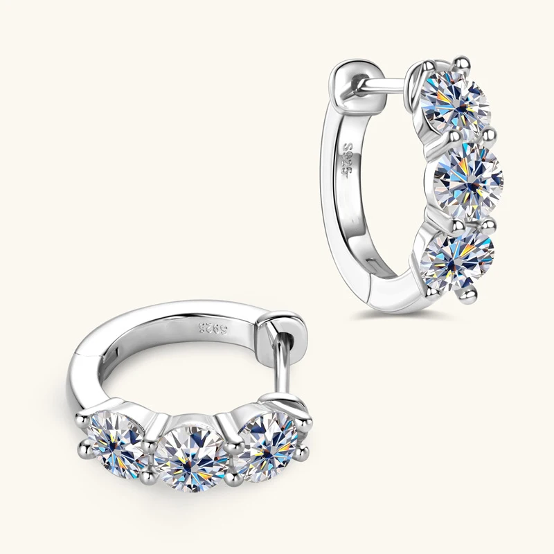 Diese 925 Sterling Silber Moissanit-Ohrringe sind luxuriös und elegant, perfekt für den Alltag. – Detail 4