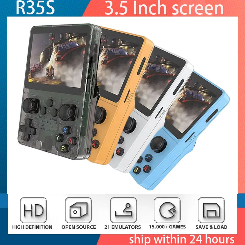 

R35S Portable Handheld Game Console 3.5 Inch IPS Screen Retro Linux HD Video Player with 3500mAh Battery Gaming Retroid Pocket