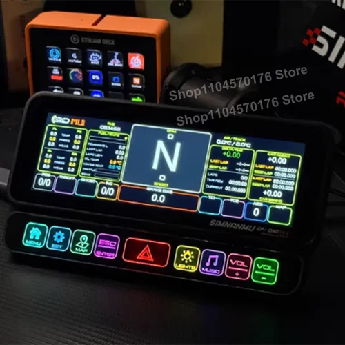 PC Racing Simulator Dashboard Multifunktionale Mittelkonsole 8,4-Zoll-Bildschirm HDMI 9 RGB für Thrustmaster SIMAGIC MOZA FANATEC