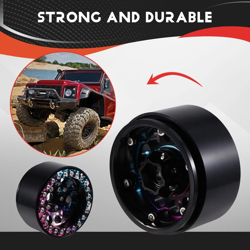 1.9Inch Beadlock Wheel Rim Rim Hub For 1/10 TRX4 SCX10 Wheel Rim For 1/10 TRX4 SCX10