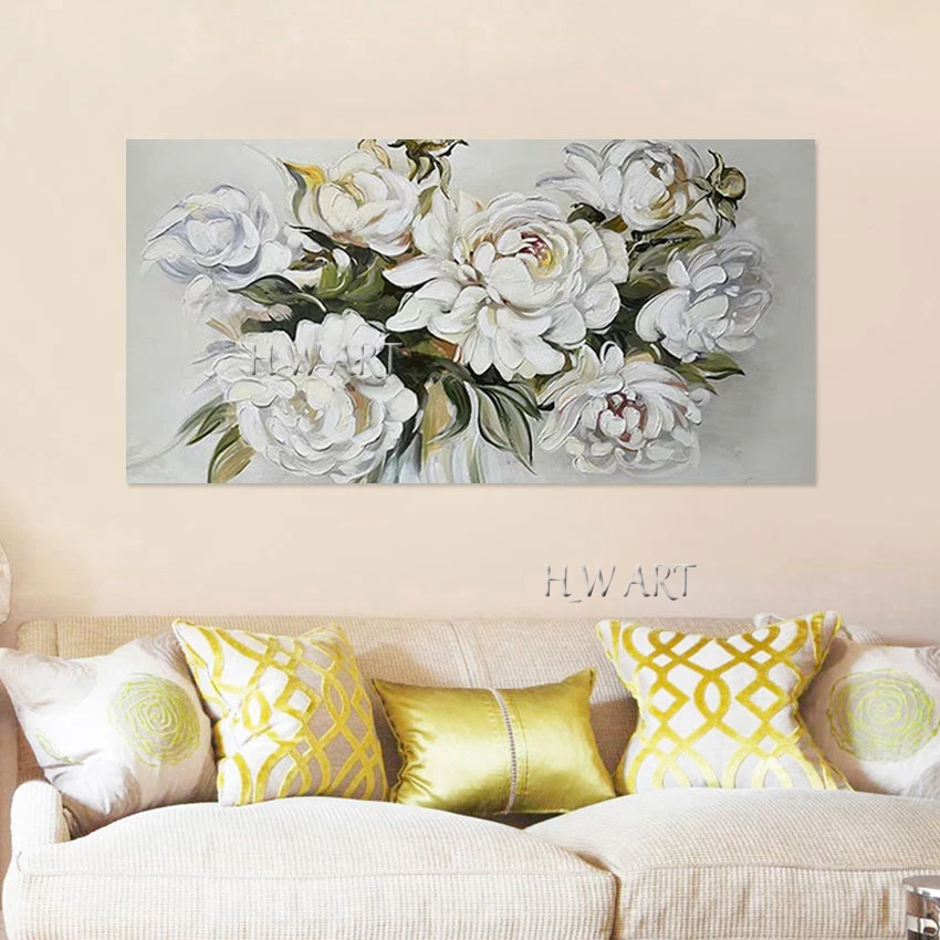 لوحات زيتية قماشية، زهور تجريدية، رسم فني نباتي جدار أكريليك بدون إطار، صورة ثلاثية الأبعاد كبيرة الحجم ديكور حديث، بيع بالجملة