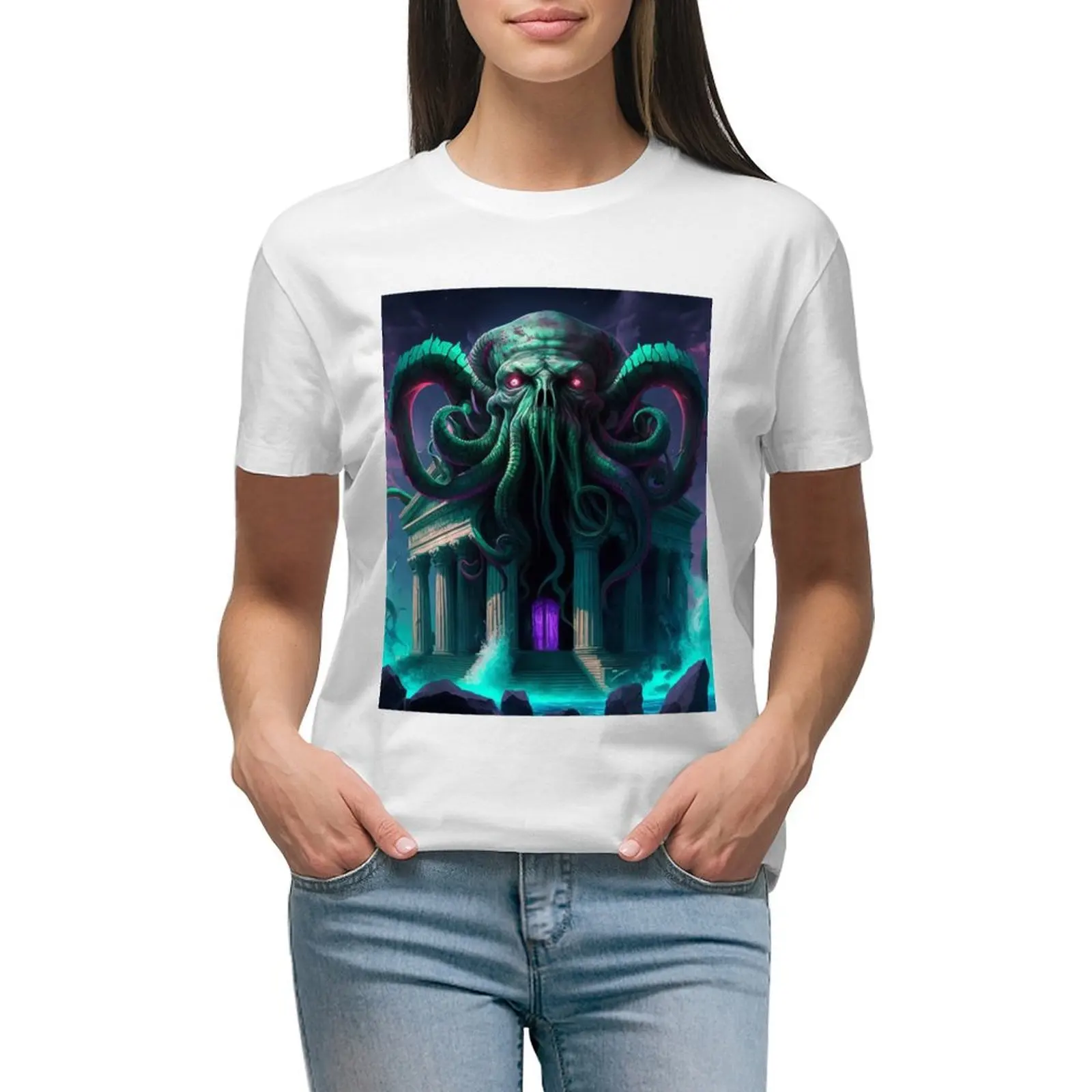 Mythical Deep Water Creature. T-shirt female Aesthetic clothing Female clothing t shirt Women