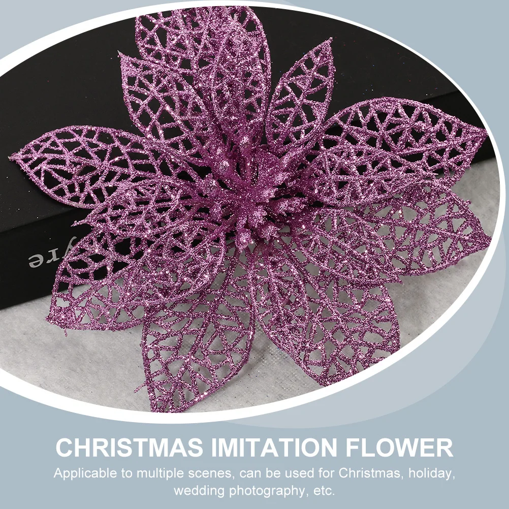 

15Pcs Christmas Fake Flower Decorations Imitation Floral Design for Wall Window Door Showcase Artificial Flower