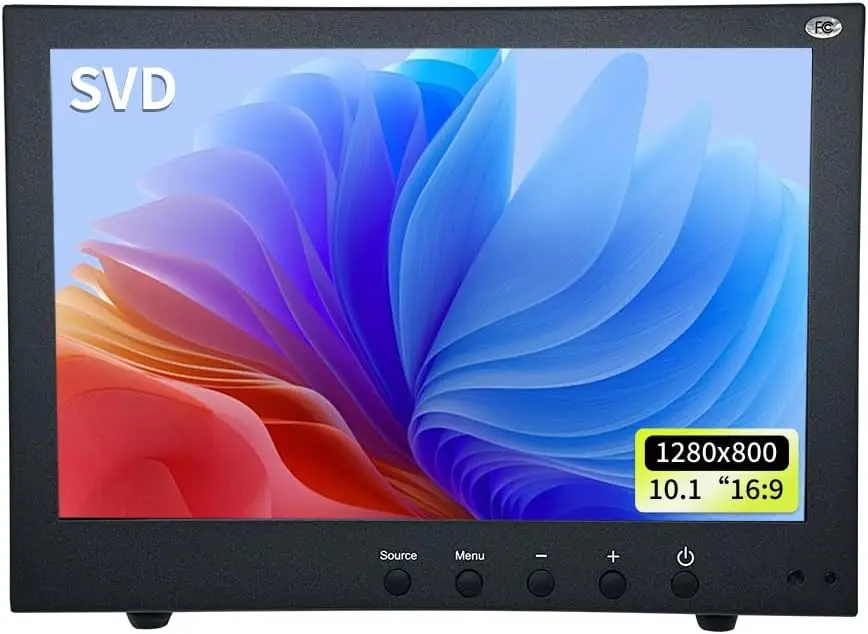 SVD 10.1 Inch Full HD 2 Mega Pixel Metal Frame with varsatile Metal Mount, Industrial Monitor for RV Boat CCTV, Support HDMI BNC