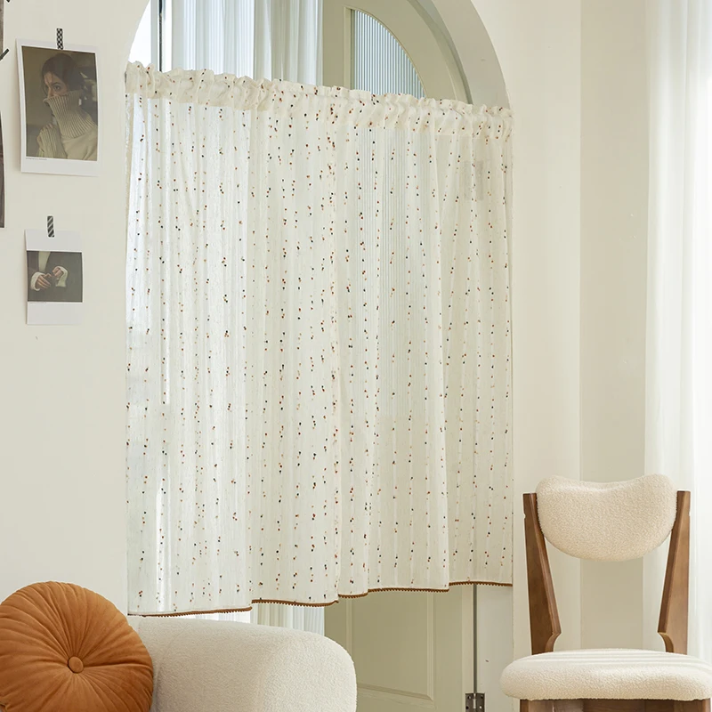 بوهو قوس قزح شير الستائر مع الملونة بوم بوم الفوال الستائر ضوء تصفية شريط قضيب جيب نافذة الستائر لغرفة نوم الفتيات