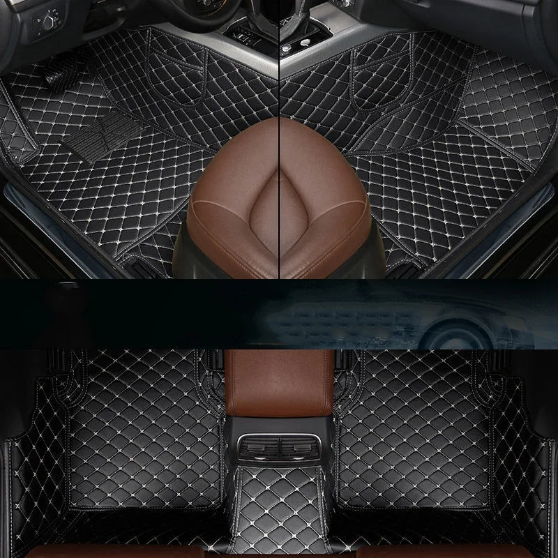 New Side Storage Bag With Customized Leather Car Floor Mat For NISSAN Navara NP300 Versa GTR 350Z 307Z Sunny Sulphy Auto Parts