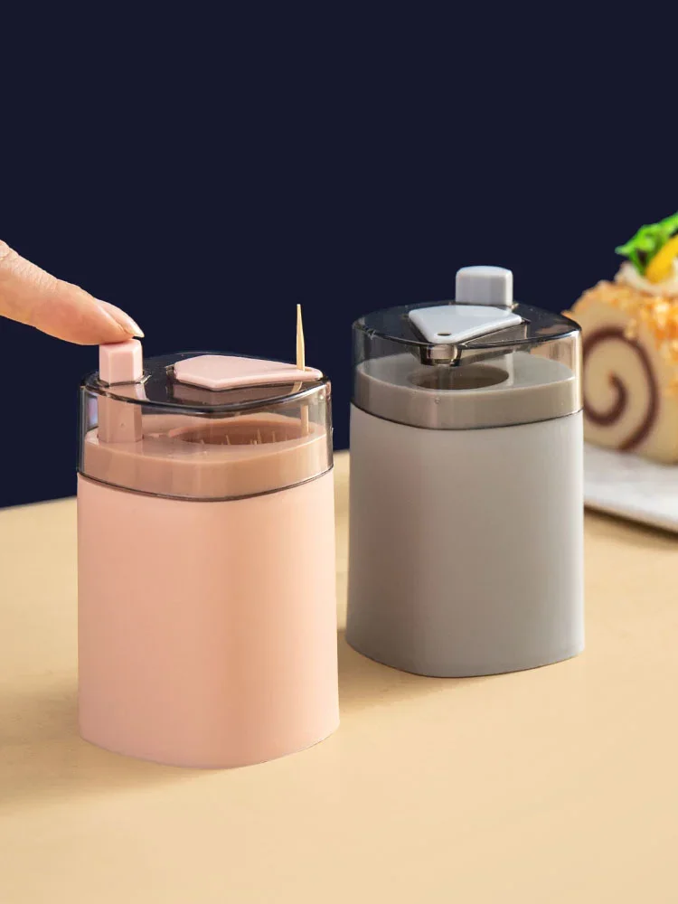 Home toothpick box creative automatic pop-up home living room press type toothpick can portable toothpick