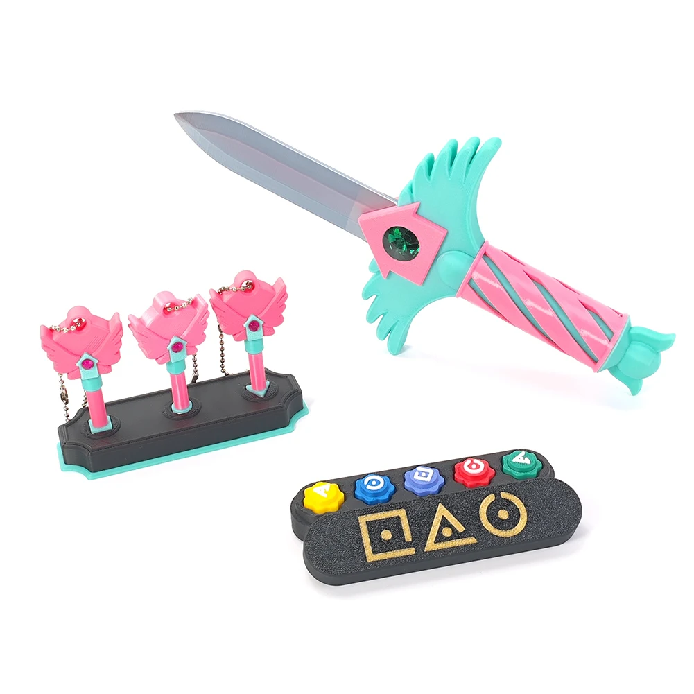 Nouveau jeu traditionnel coréen collier de calmar et jeu traditionnel jeu clé poignard ensemble pour les Fans de télévision Collection cadeaux de jeux en famille