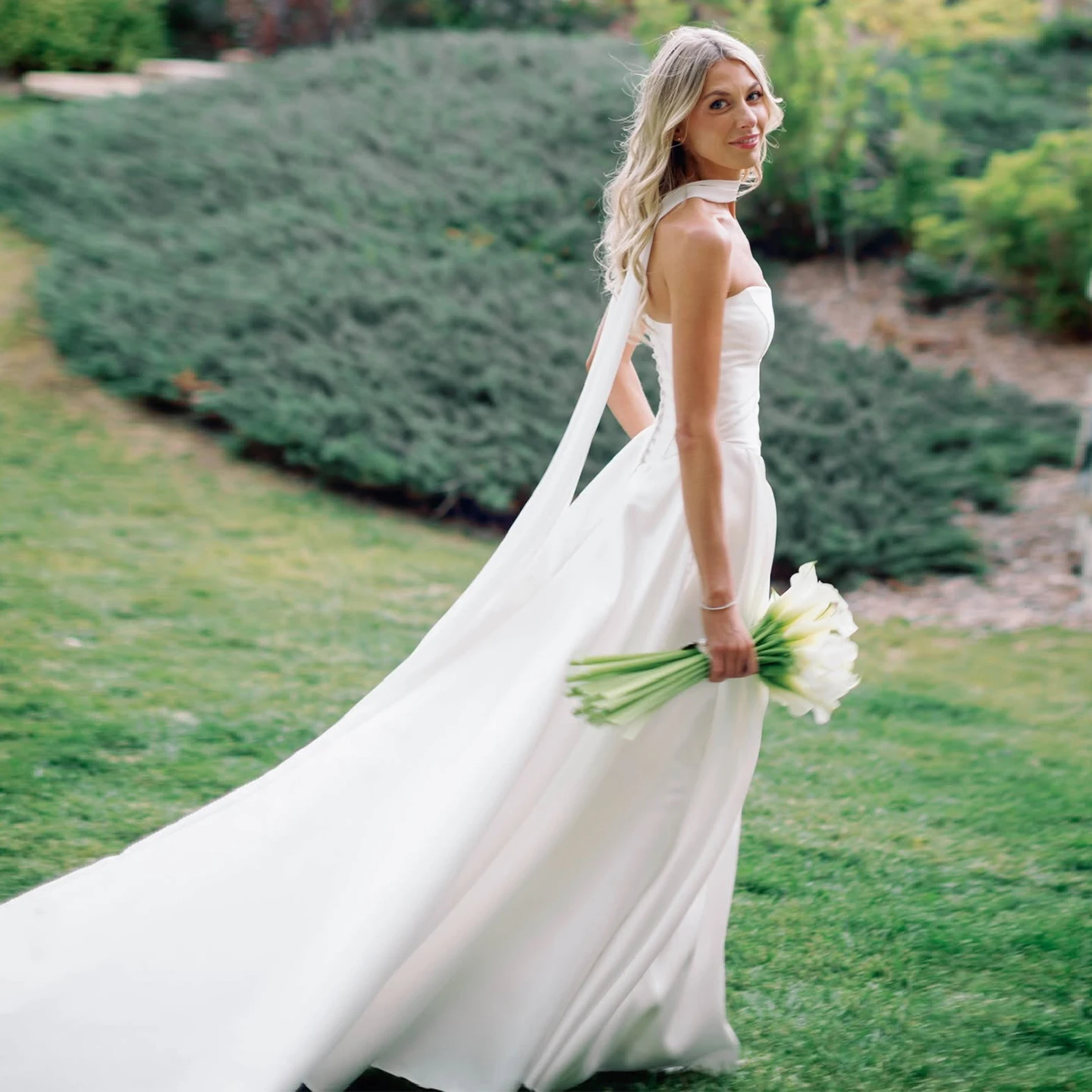 Elegant Long Chiffon Bridal Neck Scarf Detachable Wedding Neck Tie Not Include Dress Minimalist Accessories