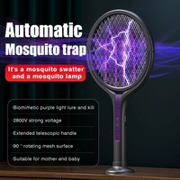 2800V Electric Mosquito Swatter Intelligent Mosquito Killer Rechargeable 5-Layer Protection Anti-mosquito lamp