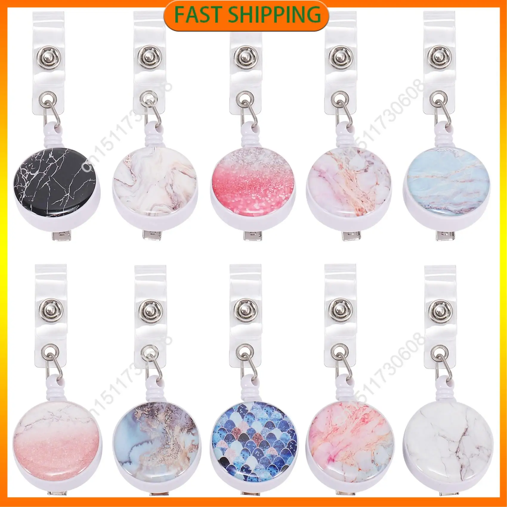 اشتري الآن 10 قطعة حامل شارة قابل للسحب بكرات شارة الممرضة مع مشبك التمساح بكرة شارة اسم الهوية المزخرفة لعامل المكتب #2