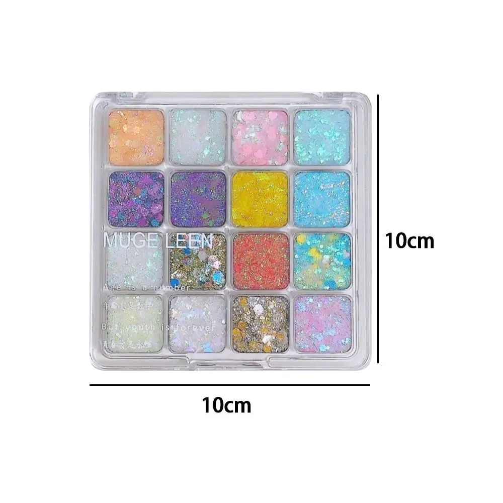 新しい 16 色のアイシャドウ光沢のあるグリッタースパンコールクリームアイメイクアップメイクアップデコレーション
