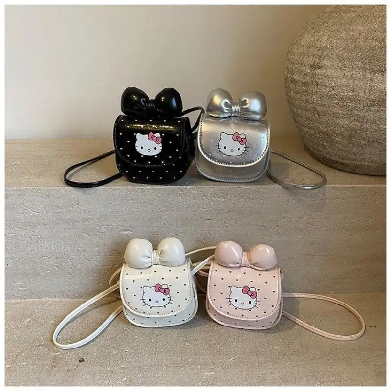 

Hot Sanrio Kidscartoon Pu Mini Shoulder Bag Hello Kitty Girls Kawaii Backpack Bag Portable Messenger Bag Earphones Storage New