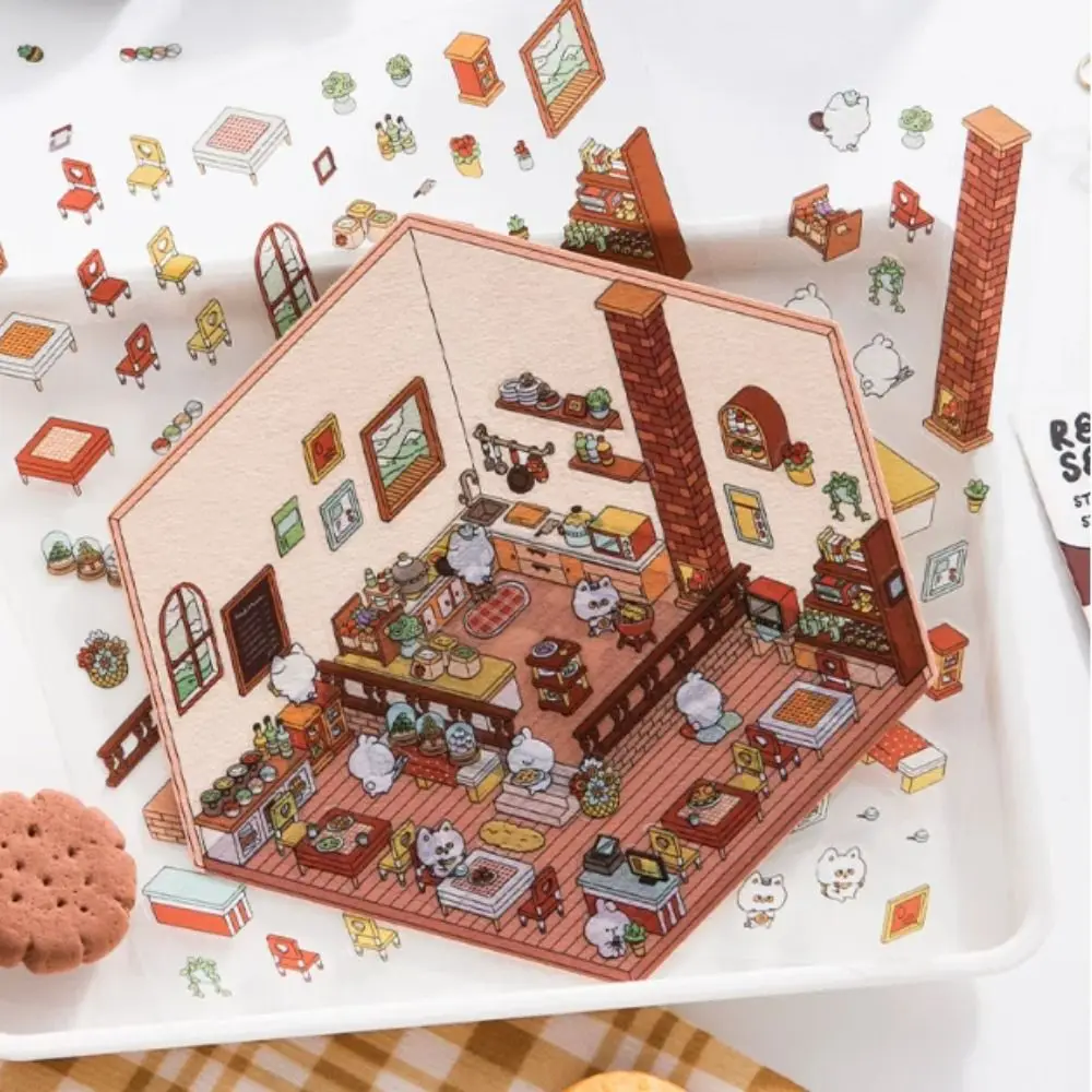 Storage Landscape Series 3D Sticker Paper DIY Multi-functional Three-dimensional Sticker Coffee Bar Restaurant