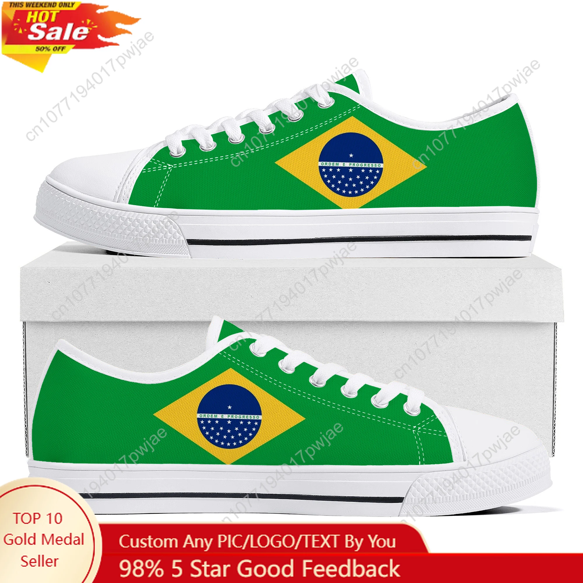 

Brazilian flag personalised print Low Top Lightweight Sneakers Mens Womens TeenagerCanvas Sneaker Hiking Travel Casual Shoes