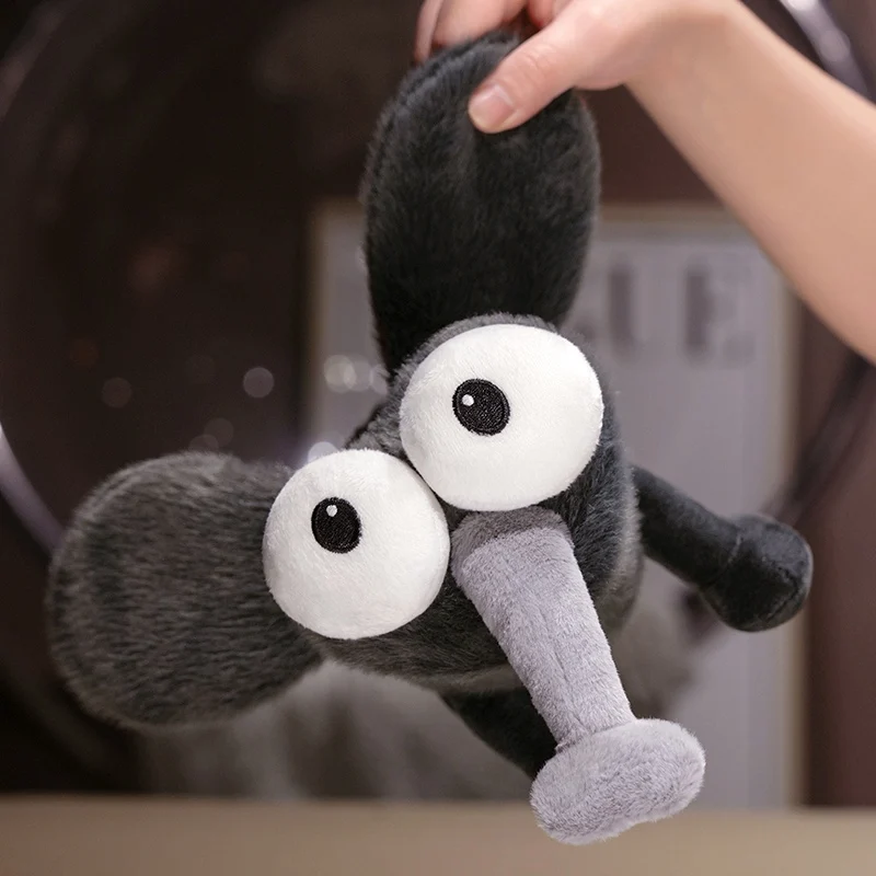 Sommermücken-Plüschtiere, 13/20/30 cm, niedliche gefüllte Käfer mit wütendem Gesicht, flauschige Puppen für Raumdekoration, Kindergeburtstagsgeschenke