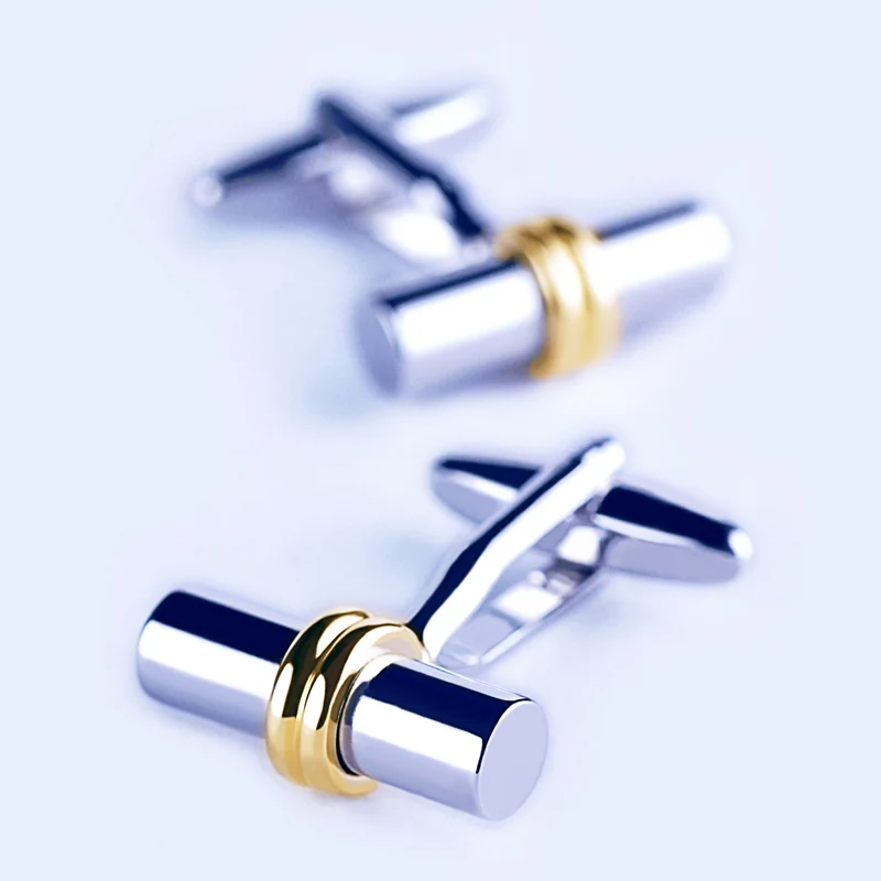 

Men Classic Cufflinks For Shirt Classic Accessories Luxury Jewelry Cylinder gold and Silver Plated Cuff Links Buttons