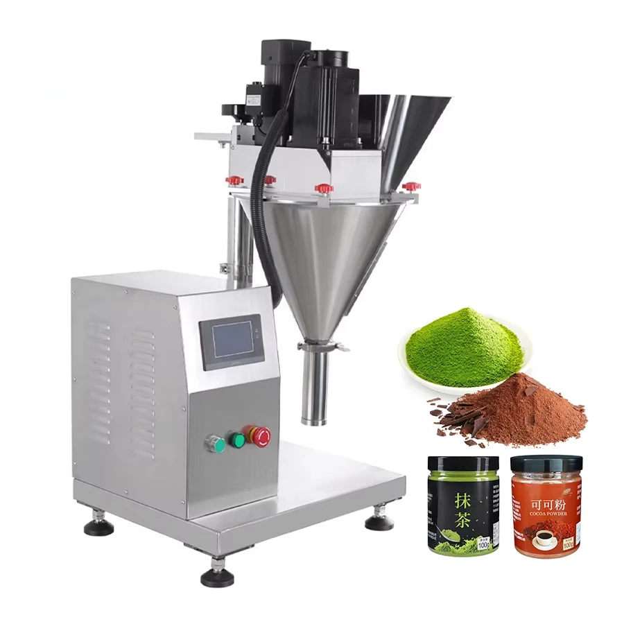 50-1000g Factory Price 8L Tabletop Flour Powder Spice Matcha Semi-automatic Filler Sachet Bottle Weighing Screw Filling Machine